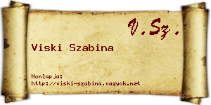 Viski Szabina névjegykártya